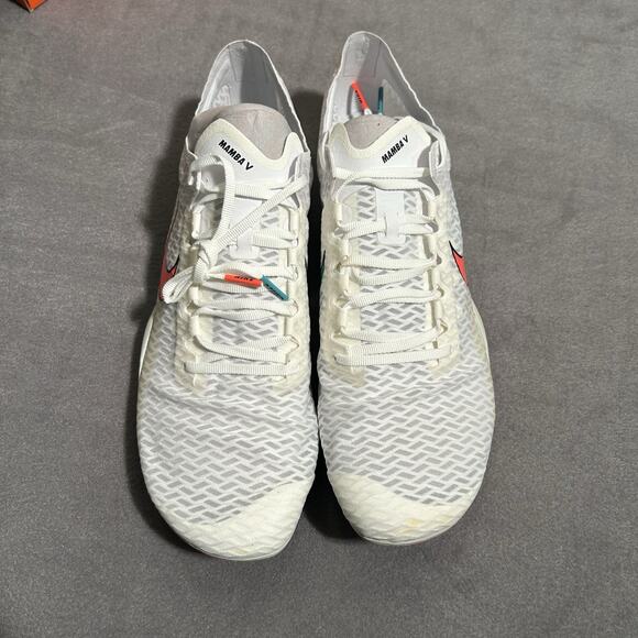 Nike Zoom Mamba 5 Track Racing Running Spikes Size 12.5 Mens White NIB - Picture 2 of 8